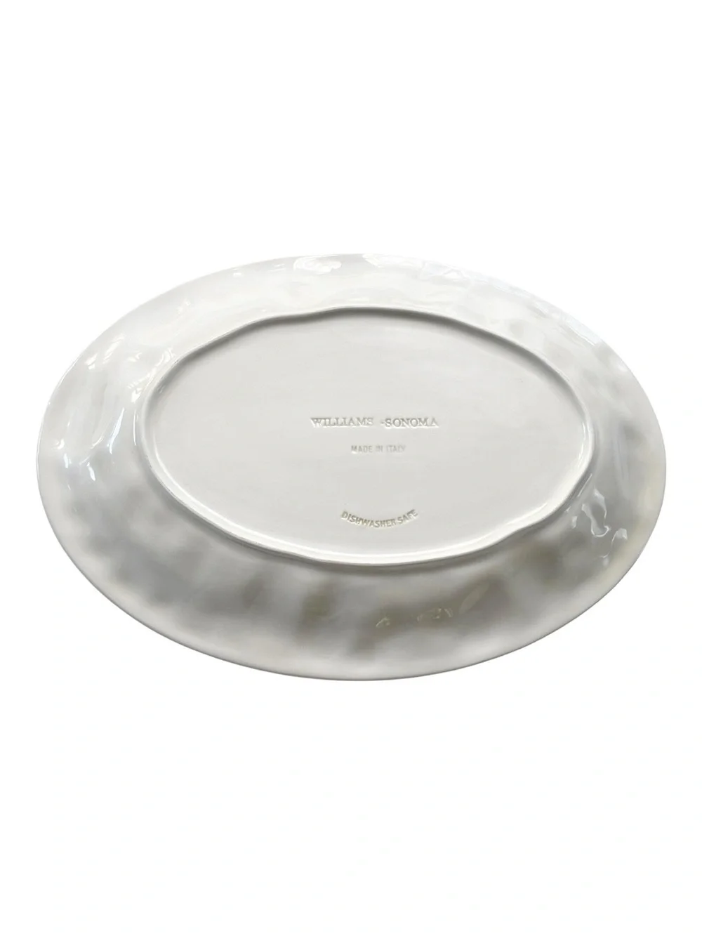 Williams Sonoma Italy 19” Embossed Vegetable Garden Oval Serving Platter White